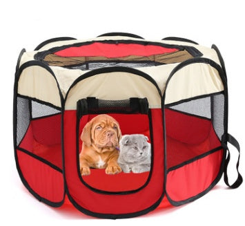 Parc pliable octogonal en tissu Oxford pour chat et chien