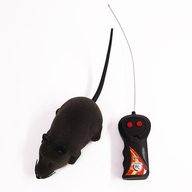 Nouvelle simulation de souris amusante en flocage électrique avec télécommande, emballage en boîte de couleur, jouet pour chat, fournitures pour animaux de compagnie, batterie intégrée