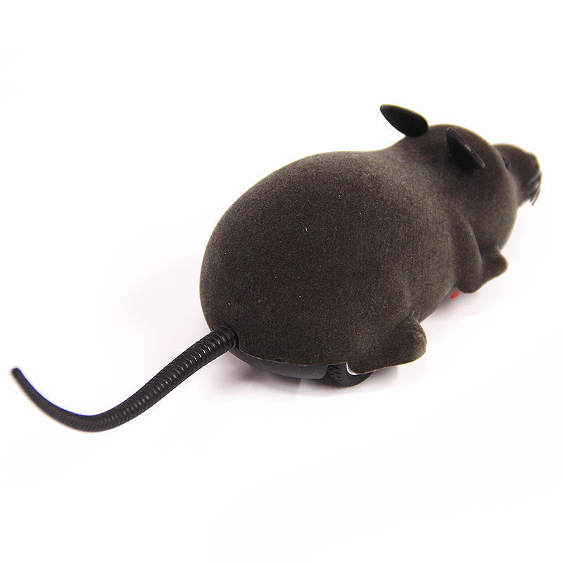 Nouvelle simulation de souris amusante en flocage électrique avec télécommande, emballage en boîte de couleur, jouet pour chat, fournitures pour animaux de compagnie, batterie intégrée