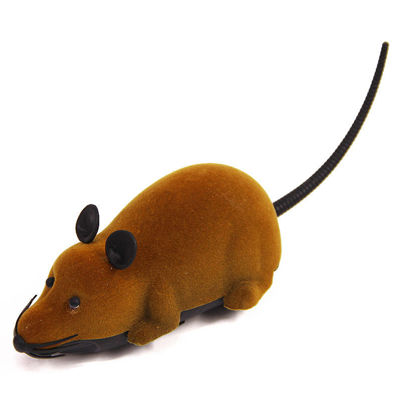 Nouvelle simulation de souris amusante en flocage électrique avec télécommande, emballage en boîte de couleur, jouet pour chat, fournitures pour animaux de compagnie, batterie intégrée