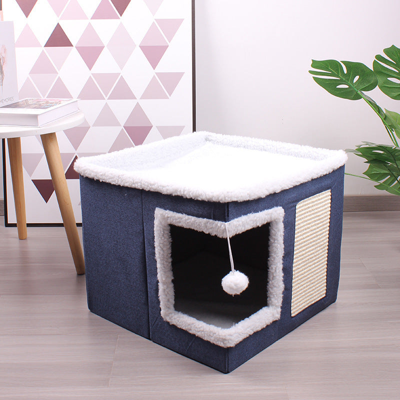Niche pour chat pliable en tissu