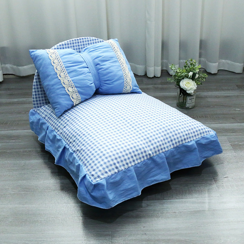 Panier pour animal de compagnie style princesse, déhoussable et lavable