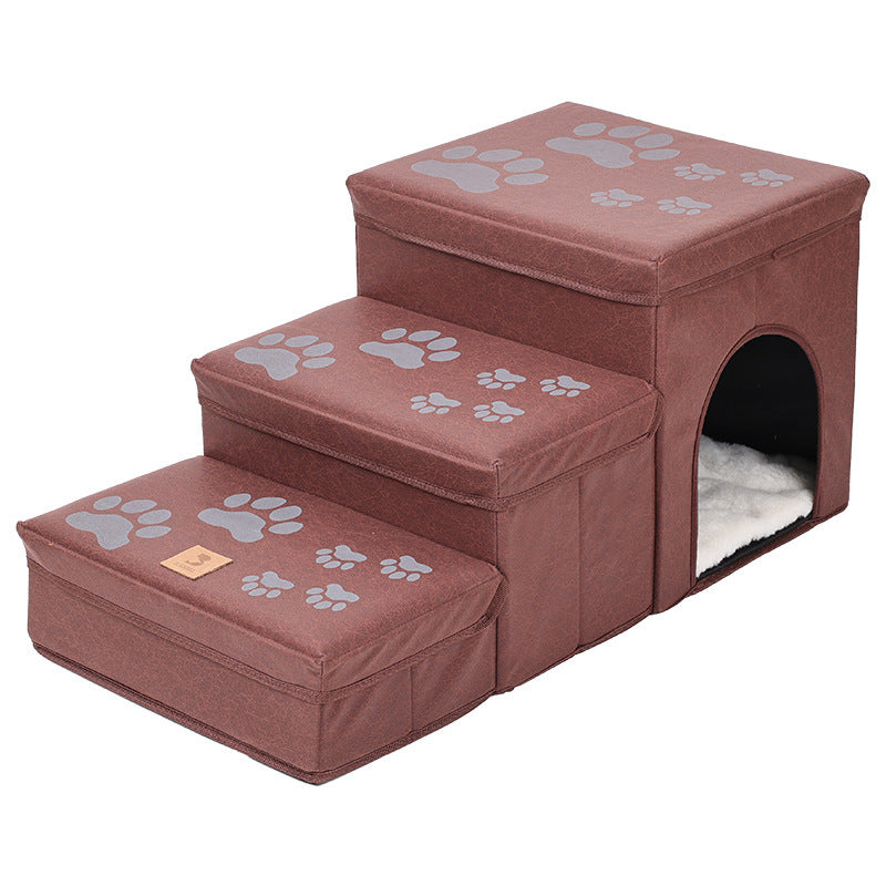 Cage chenil multifonctionnelle, escaliers pour chiens, lit supérieur, canapé, rampe pour chiots, fournitures pour animaux de compagnie