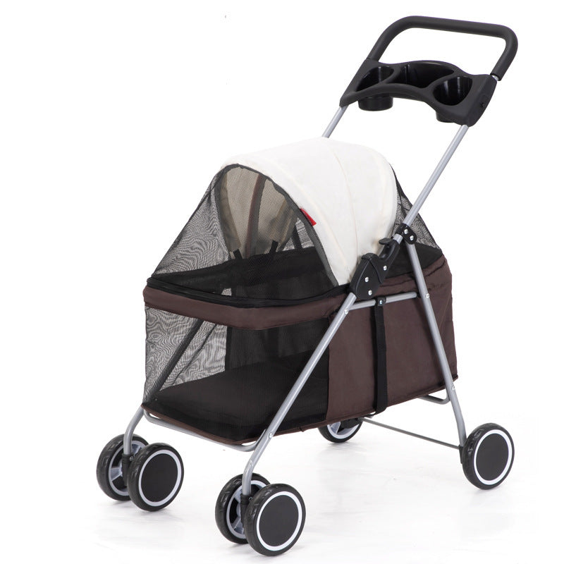 Poussette pour animaux de compagnie pliable légère pour chat, chien, lapin, installation facile, chariot