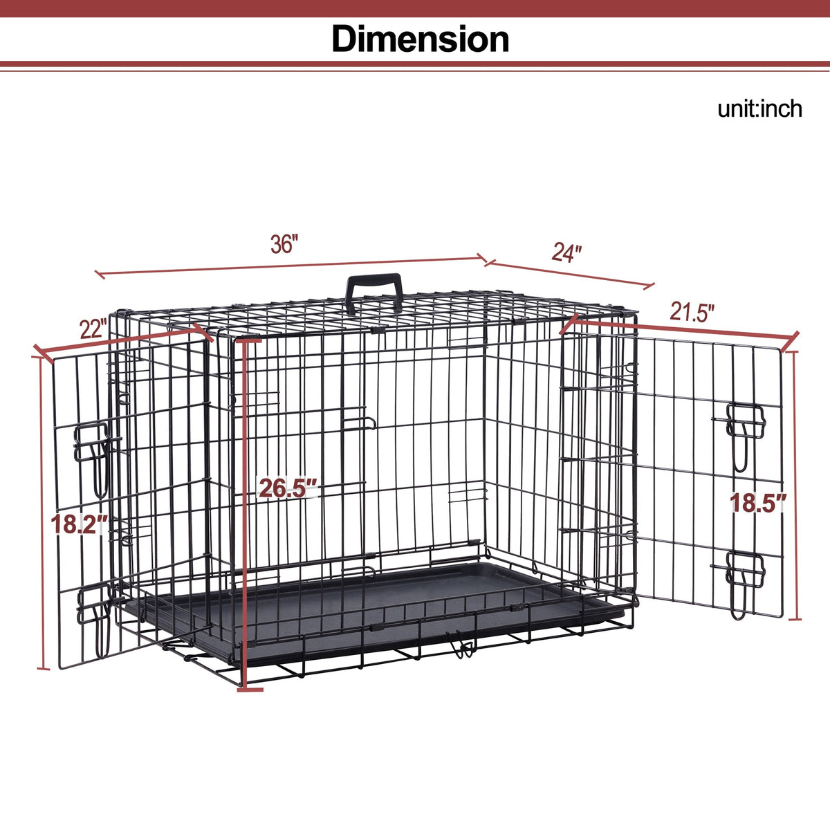Cage pour chien pliable renforcée grande taille