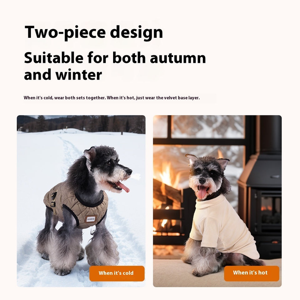 Winter Dog Clothes Warm Two-piece Suit