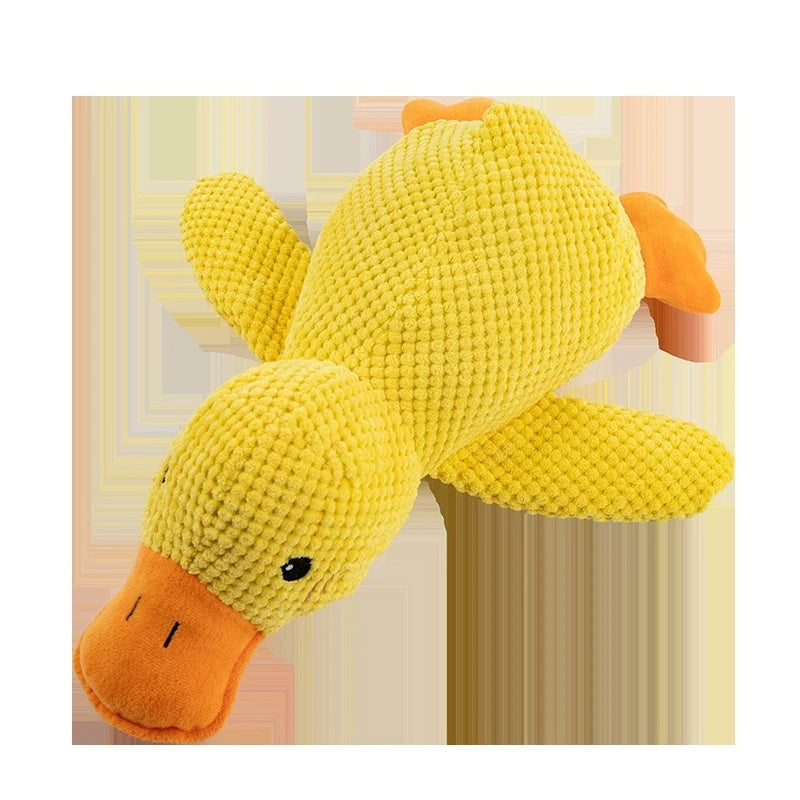 Jouet en Peluche pour Animaux de Compagnie, Canard Apaisant pour Chien, Jouets en Peluche Canard, Jouet à Mâcher Couineur pour Chiot, Jouet Oreiller à Mâcher pour le Nettoyage des Dents des Animaux de Compagnie, Fournitures pour Animaux de Compagnie