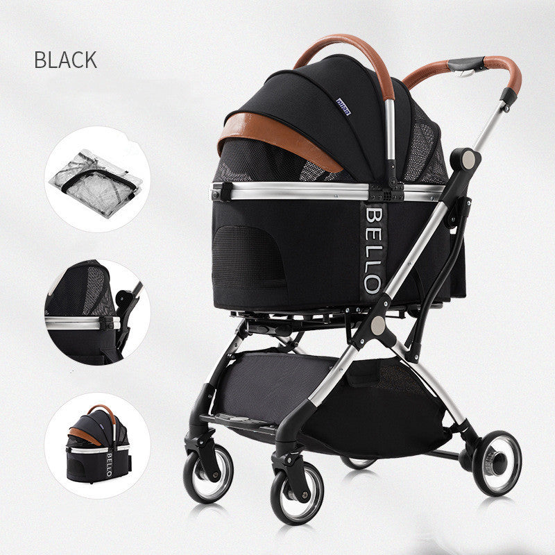 Poussette pour chien Chariot pliant universel à quatre roues pour chien Teddy