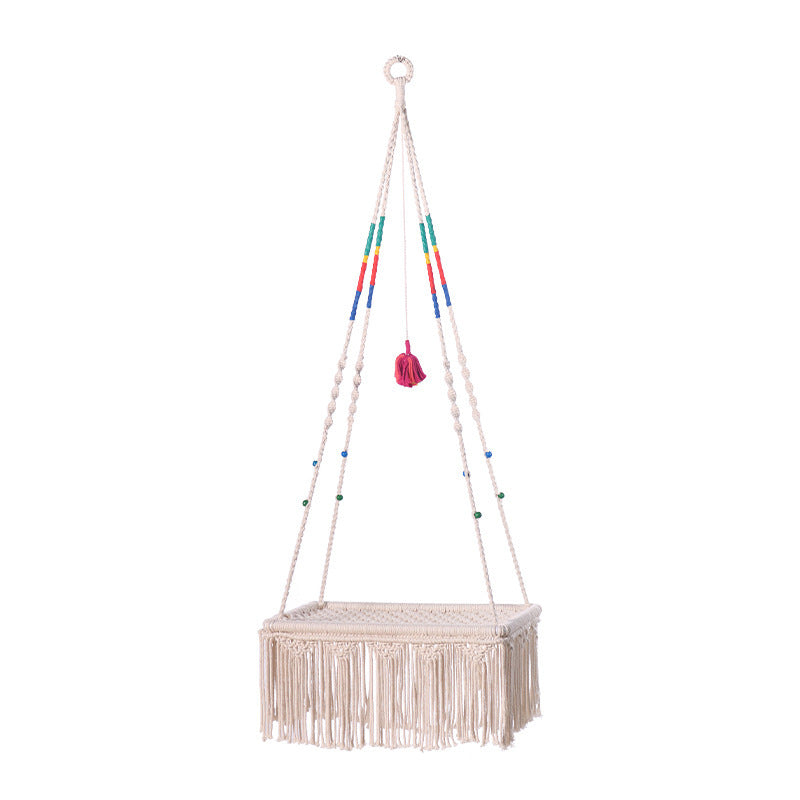 Balancelle pour chat en macramé, lit suspendu pour animal de compagnie en corde de coton