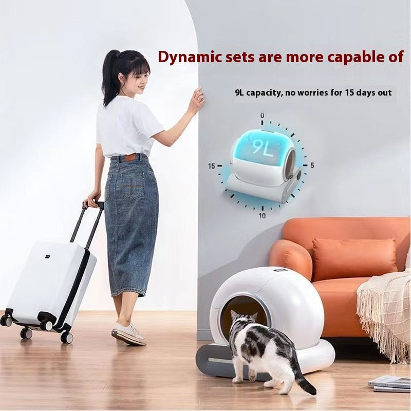 Litière autonettoyante pour chat intelligente