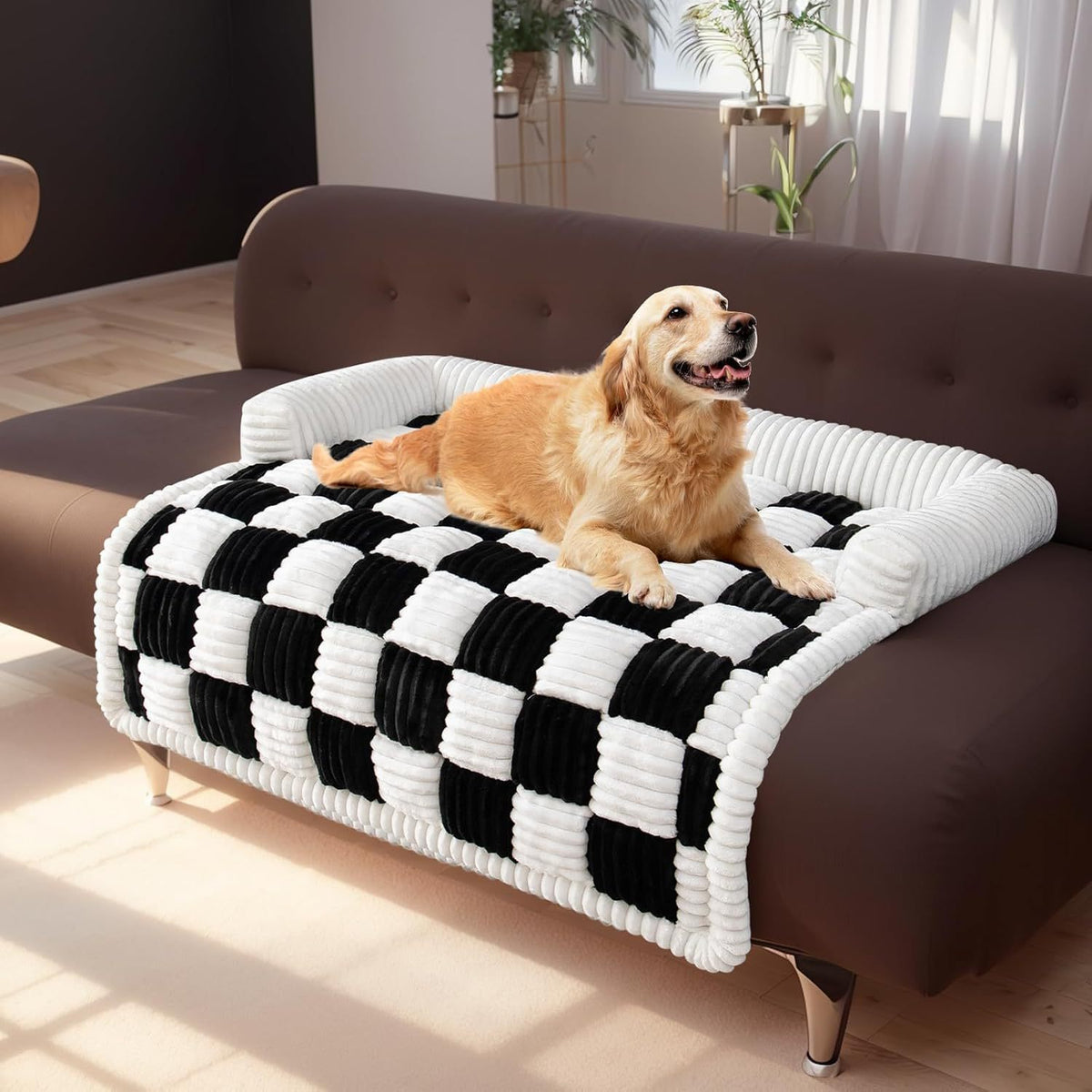 Lit pour animal en peluche épais et chaud