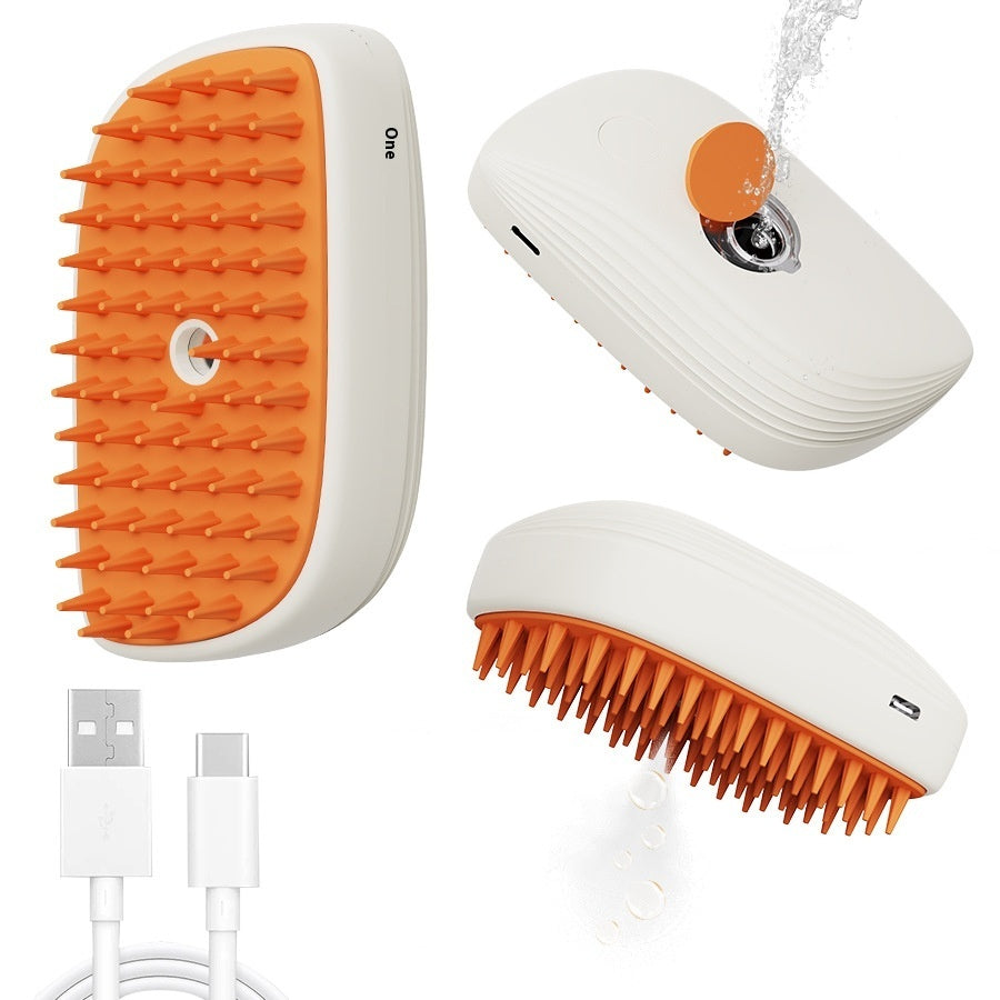Brosse à vapeur rechargeable par USB pour animaux, peigne de massage par pulvérisation, accessoires de toilettage, brosse à vapeur pour chat, produits pour animaux
