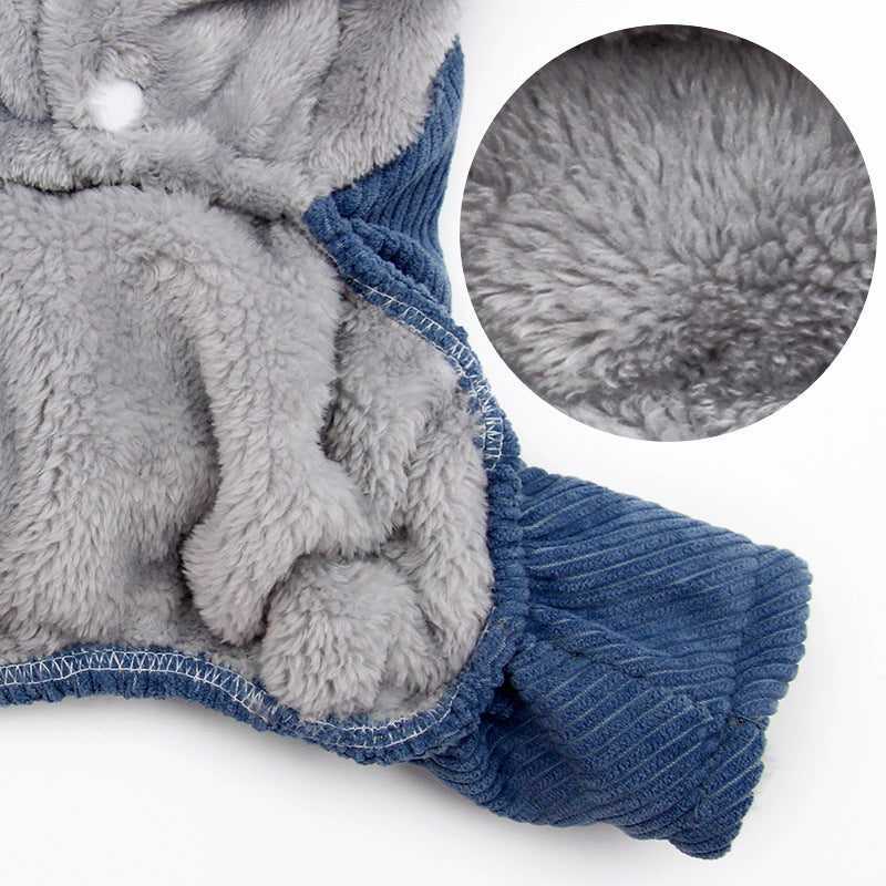 Manteau en coton en peluche pour petit chien type bichon, poméranien ou chihuahua