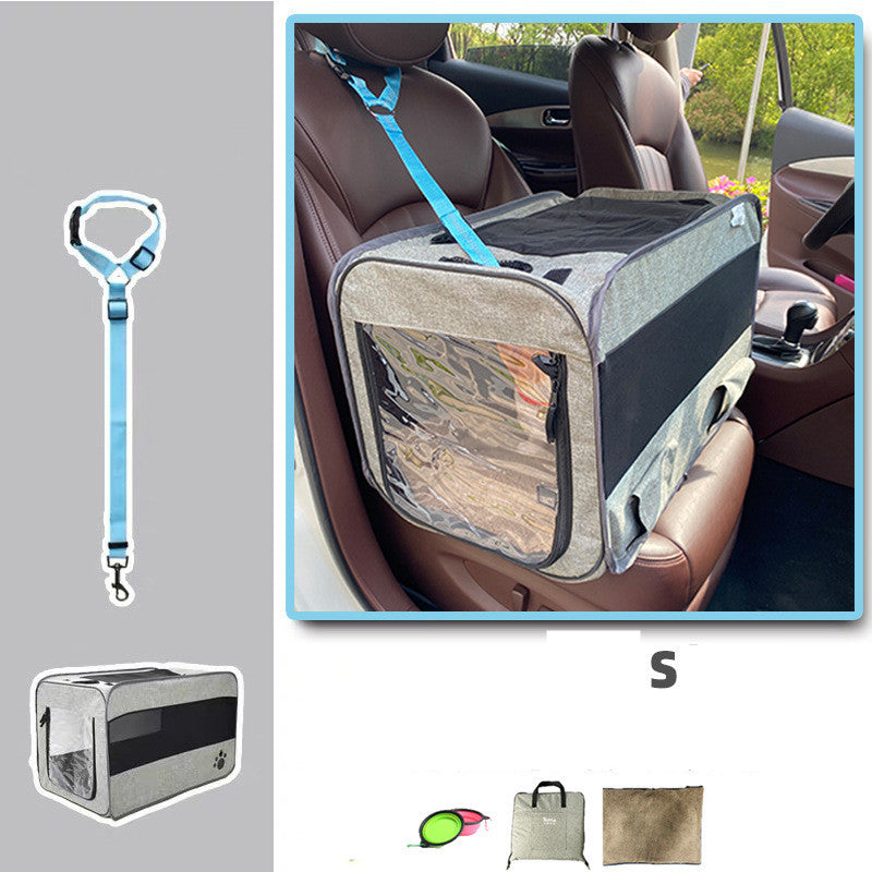 Sac de transport pour animaux de compagnie portable, sac pliable en tissu, cage de transport de voyage pour animaux de compagnie avec fermetures éclair de sécurité verrouillables