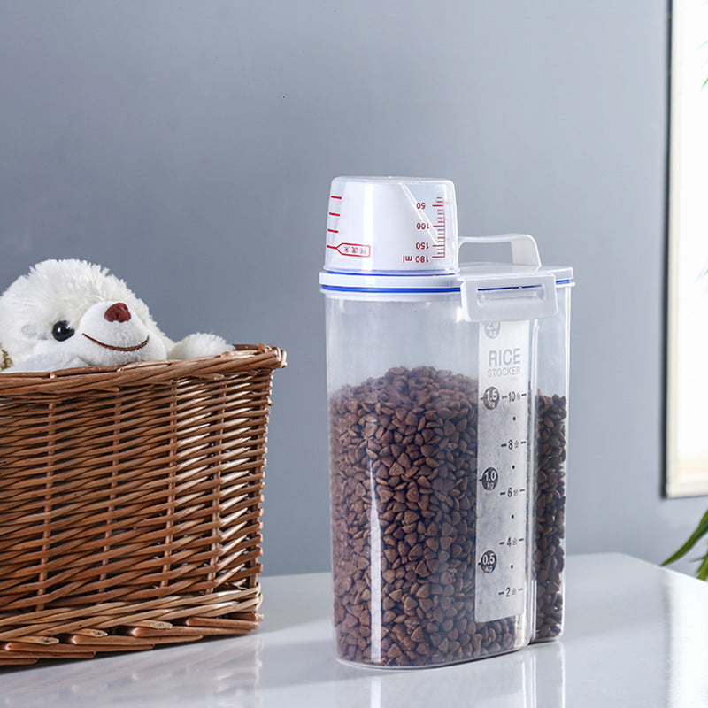 Seau de stockage hermétique pour croquettes pour chiens et chats