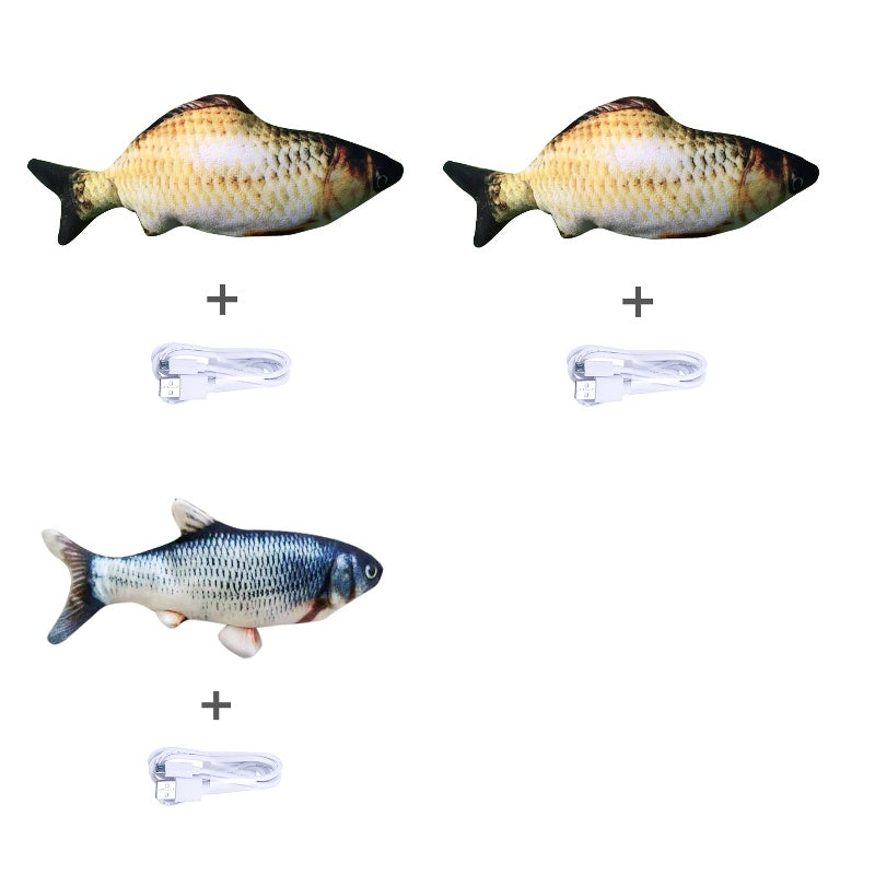 Version sans herbe à chat - Jouet électrique de simulation de poisson sauteur