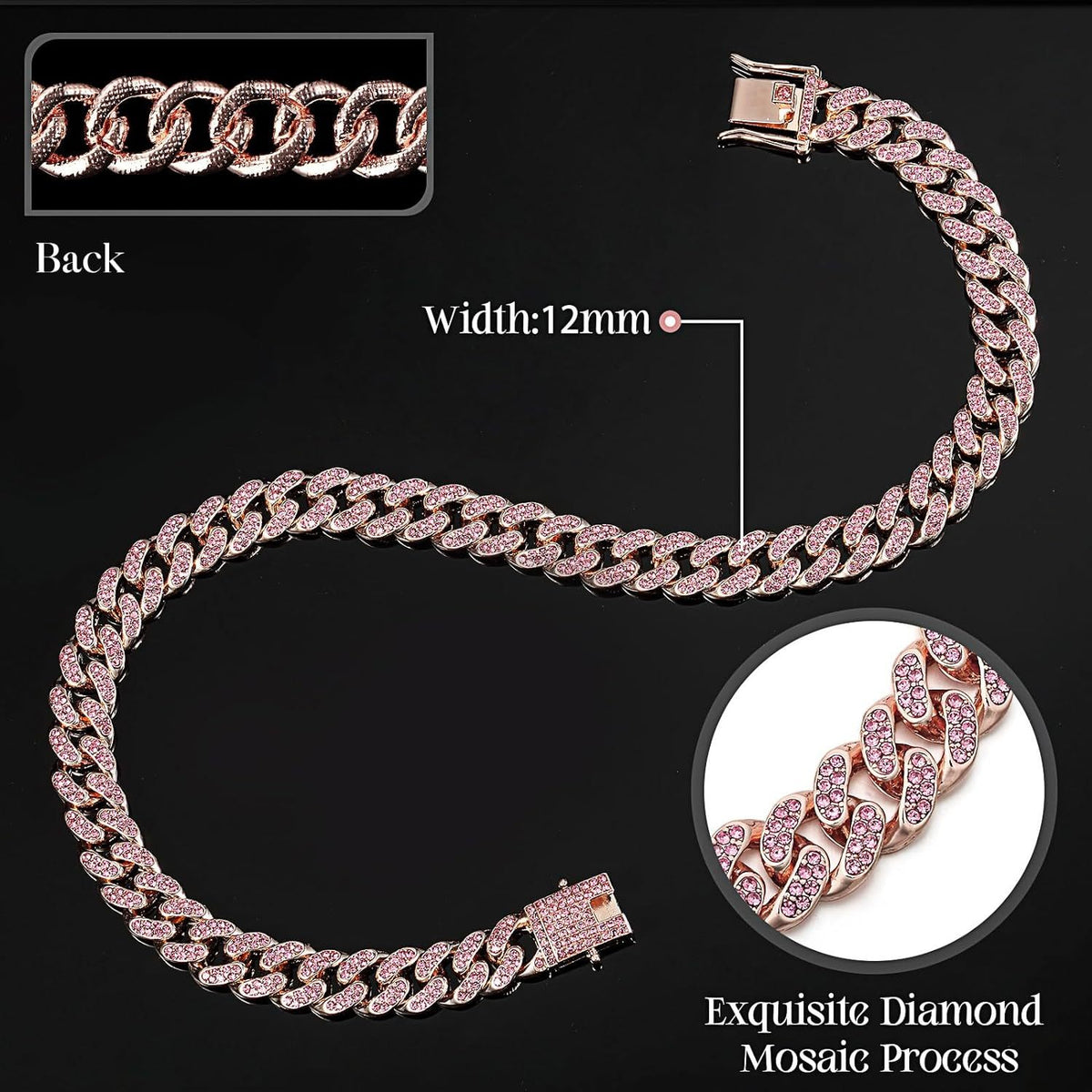 Collier pour chien en métal, chaîne pour chat, bijou avec cristaux pour animaux de compagnie, accessoires pour chiens et chats de petite, moyenne et grande taille