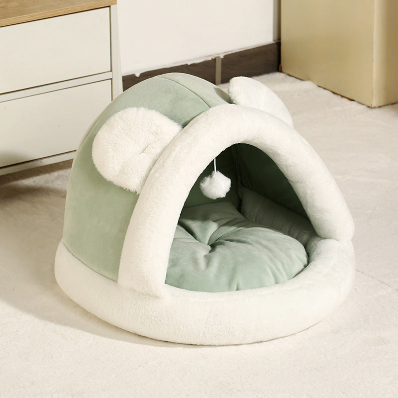 Tente de lit en forme de caverne pour chats et petits chiens, lit de tente pour chat auto-chauffant, cabane pour chat, lit confortable pour animaux de compagnie