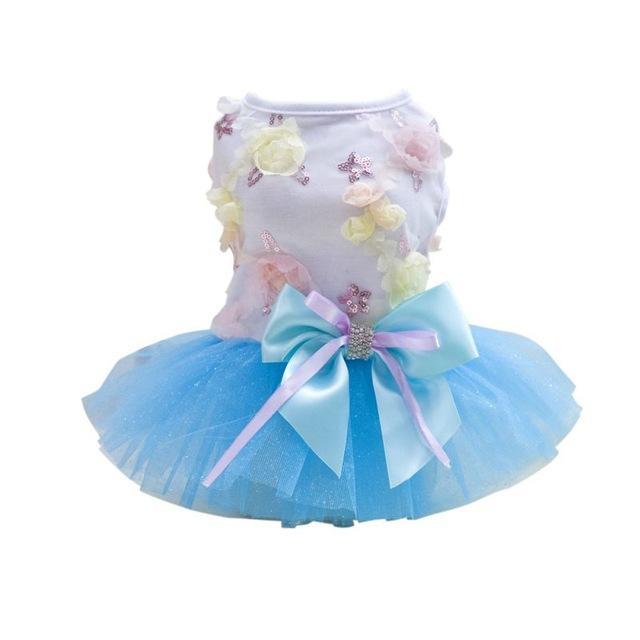 Jupe pour chien princesse tutu printemps-été robe Teddy en maille fine vêtements d'été pour chien