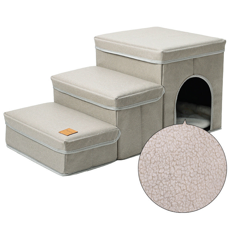 Cage chenil multifonctionnelle, escaliers pour chiens, lit supérieur, canapé, rampe pour chiots, fournitures pour animaux de compagnie
