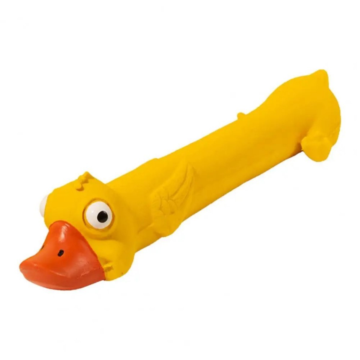Jouet pour chien en latex pour le grincement des dents, jouet durable pour la santé dentaire, jouet couineur en forme de canard jaune mignon pour le soulagement de l'ennui et le soin des dents