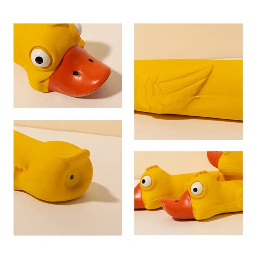 Jouet pour chien en latex pour le grincement des dents, jouet durable pour la santé dentaire, jouet couineur en forme de canard jaune mignon pour le soulagement de l'ennui et le soin des dents