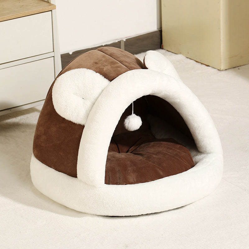 Tente de lit en forme de caverne pour chats et petits chiens, lit de tente pour chat auto-chauffant, cabane pour chat, lit confortable pour animaux de compagnie