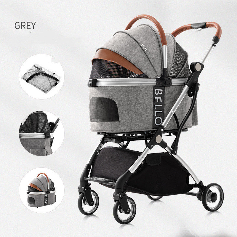 Poussette pour chien Chariot pliant universel à quatre roues pour chien Teddy