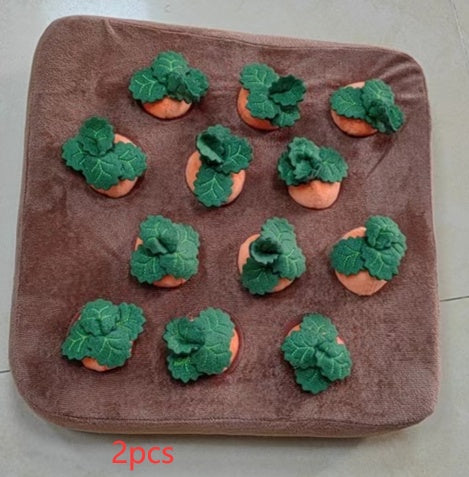 Jouets pour chiens et chats – Jouet en peluche carotte – Jouet à mâcher en forme de légume – Tapis de fouille – Jouet à mâcher durable pour chiots – Accessoires pour chiens