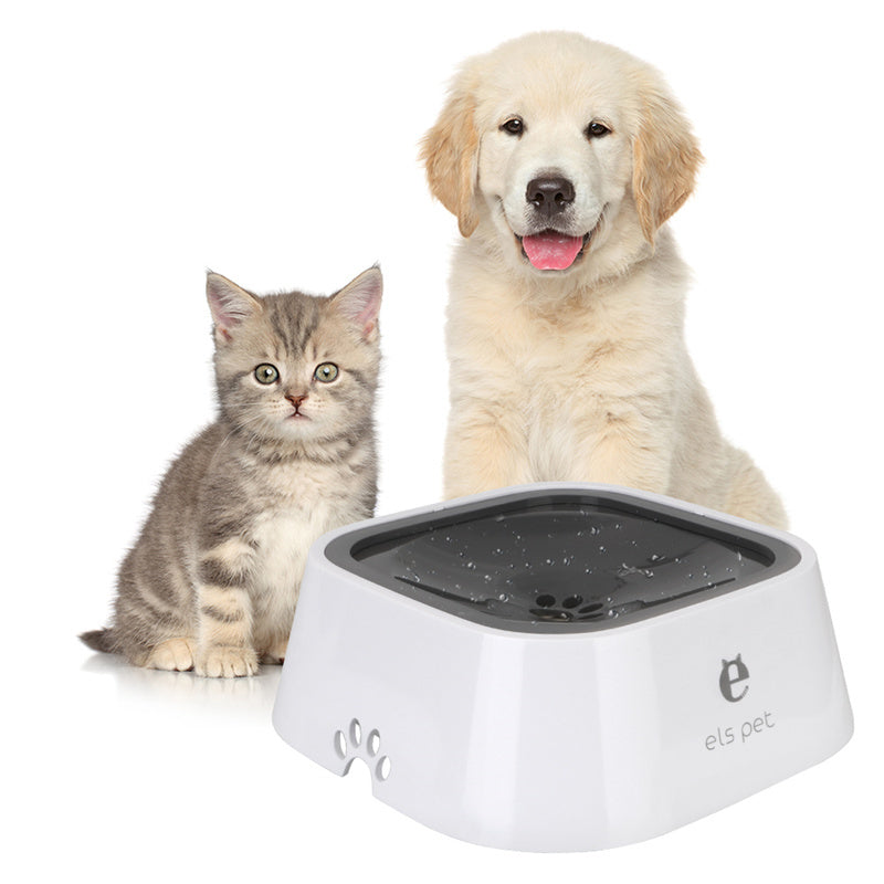 Bol à eau flottant pour chat et chien de 1,5 L, gamelle anti-éclaboussures, abreuvoir lent, fontaine pour animaux de compagnie en ABS et PP, fournitures pour chiens