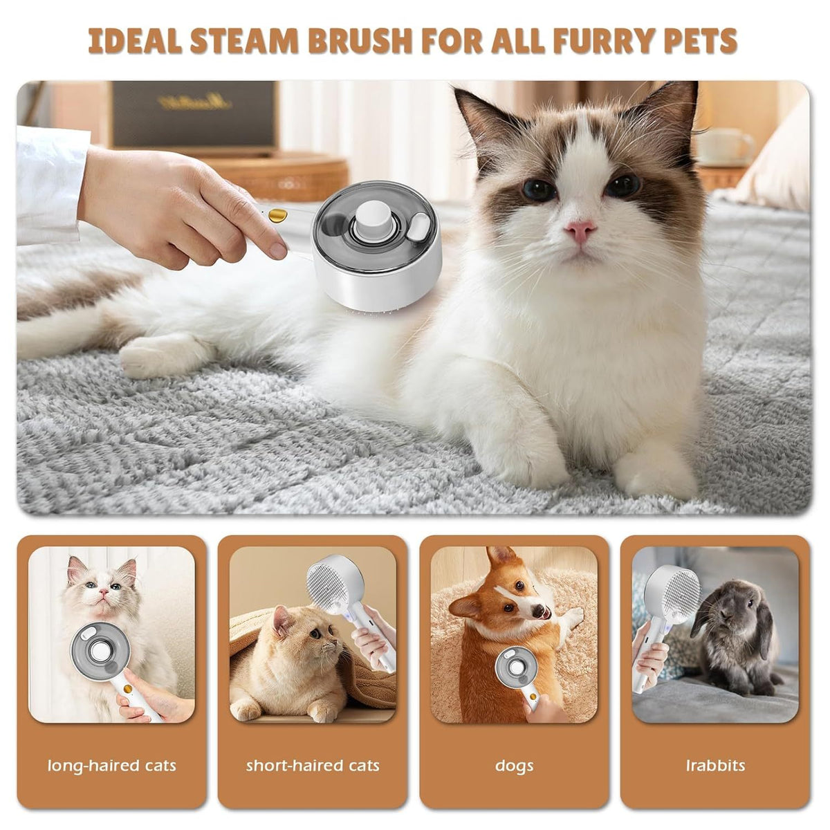 Cat Steam Brush For Shedding Spritz Defur Comb For Cats Cloud Care Cat Brush For Indoor Cats Shedding Steam Cat Brush For Long Short Hair Cats Dogs Spray Pet Grooming Brush For Massage Clean
