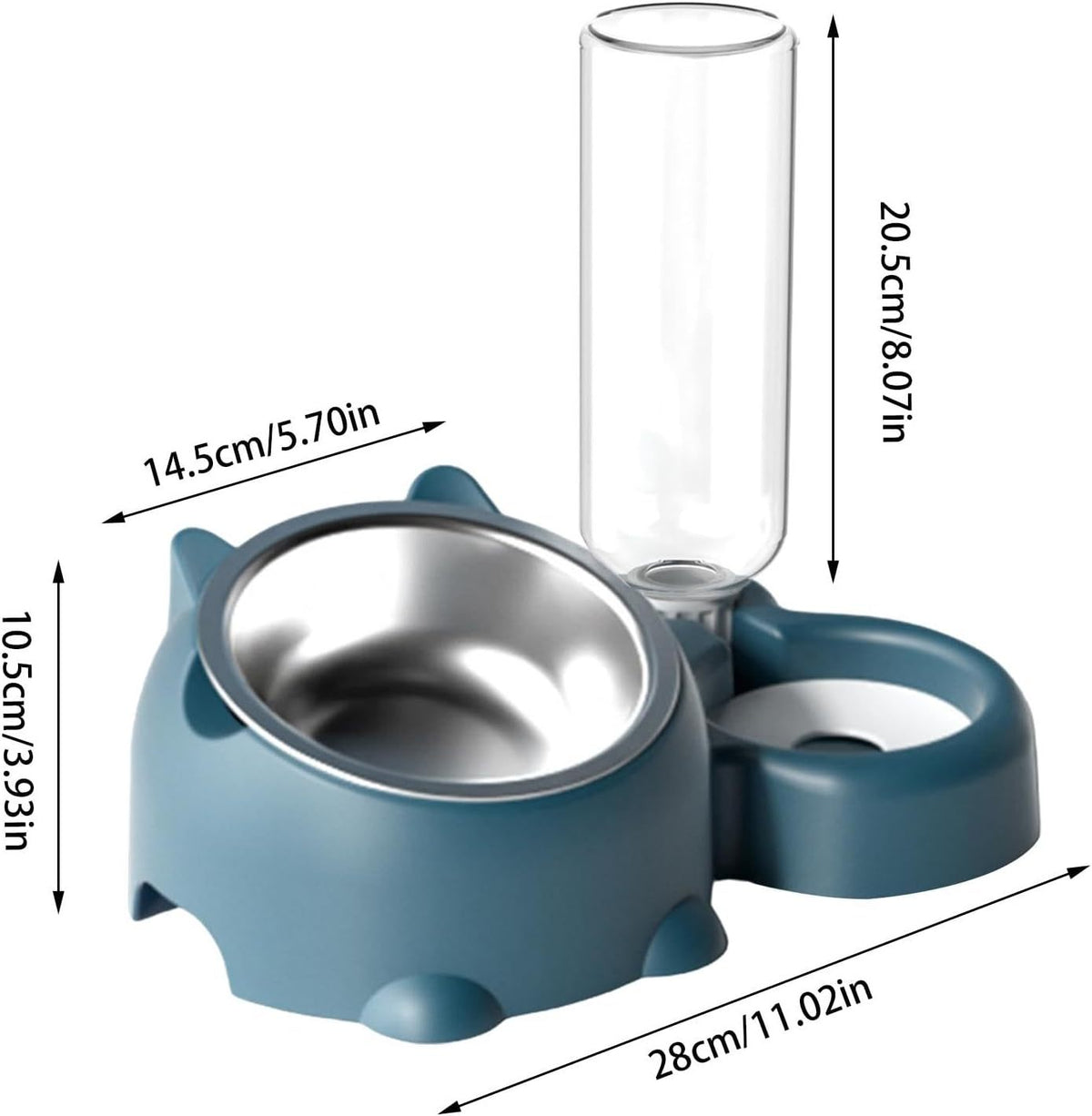 Ensemble gamelles pour chat – Gamelle inclinée à 16 degrés pour chien avec distributeur d'eau, gamelle amovible pour animaux de compagnie, gamelle pour boire et manger pour chien, gamelle amovible pour chats et chiens