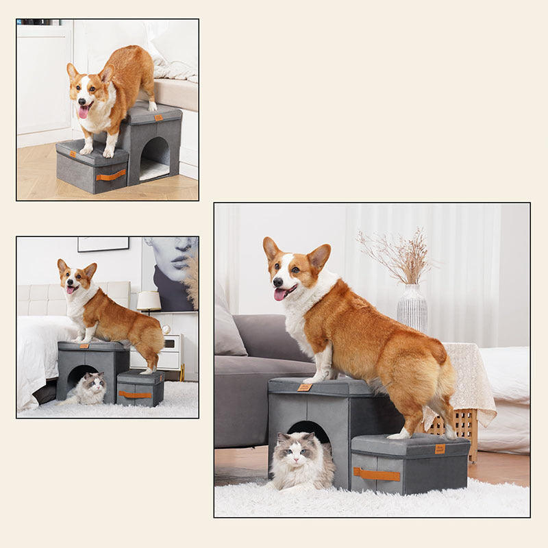 Escalier pliable de rangement pour animaux de compagnie