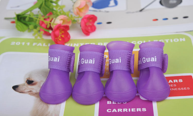 Bottes de pluie souples, antidérapantes et résistantes à l'usure pour animaux en silicone