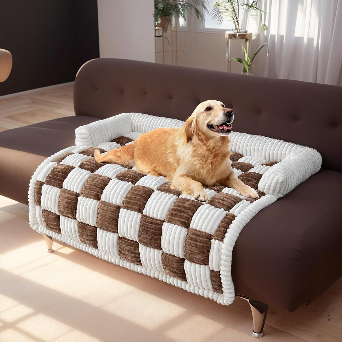 Lit pour animal en peluche épais et chaud