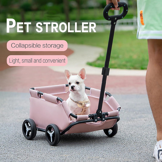 Poussette pour animaux de compagnie Chien Chat Chariot de promenade Petite poussette portable pliable pour animaux de compagnie