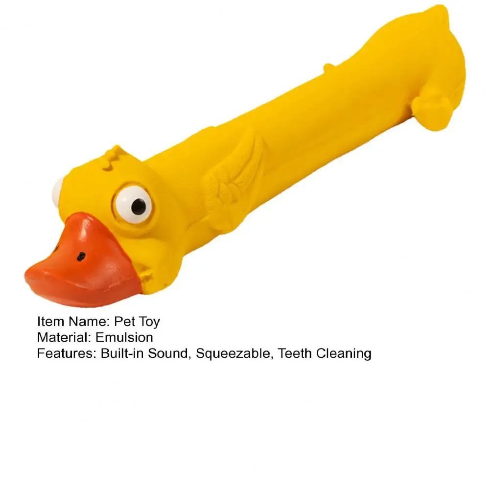 Jouet pour chien en latex pour le grincement des dents, jouet durable pour la santé dentaire, jouet couineur en forme de canard jaune mignon pour le soulagement de l'ennui et le soin des dents