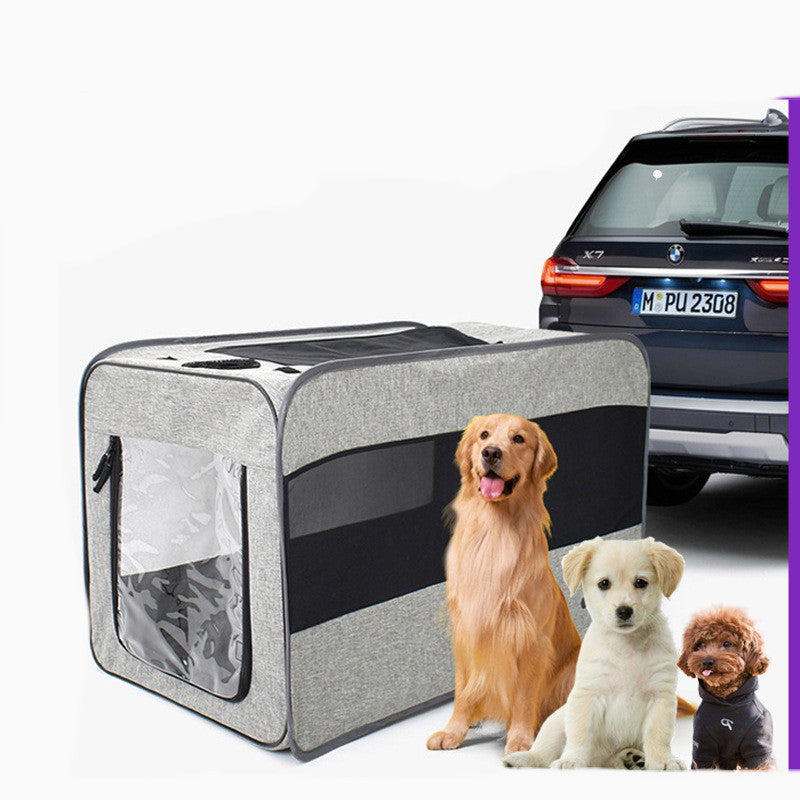 Sac de transport pour animaux de compagnie portable, sac pliable en tissu, cage de transport de voyage pour animaux de compagnie avec fermetures éclair de sécurité verrouillables