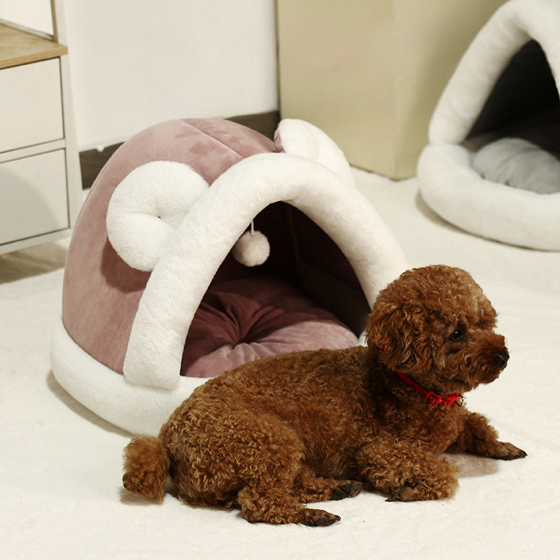 Tente de lit en forme de caverne pour chats et petits chiens, lit de tente pour chat auto-chauffant, cabane pour chat, lit confortable pour animaux de compagnie