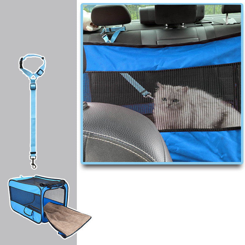 Sac de transport pour animaux de compagnie portable, sac pliable en tissu, cage de transport de voyage pour animaux de compagnie avec fermetures éclair de sécurité verrouillables
