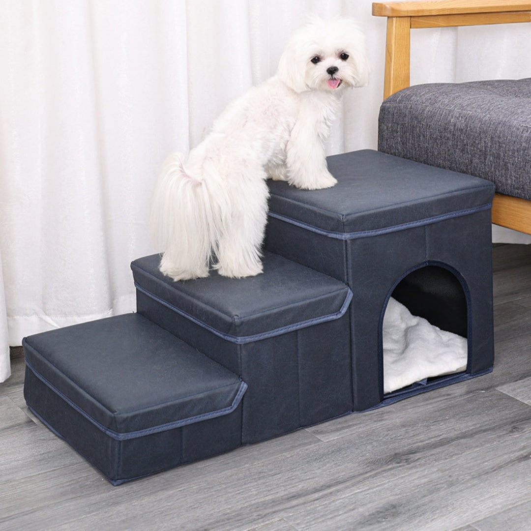 Cage chenil multifonctionnelle, escaliers pour chiens, lit supérieur, canapé, rampe pour chiots, fournitures pour animaux de compagnie