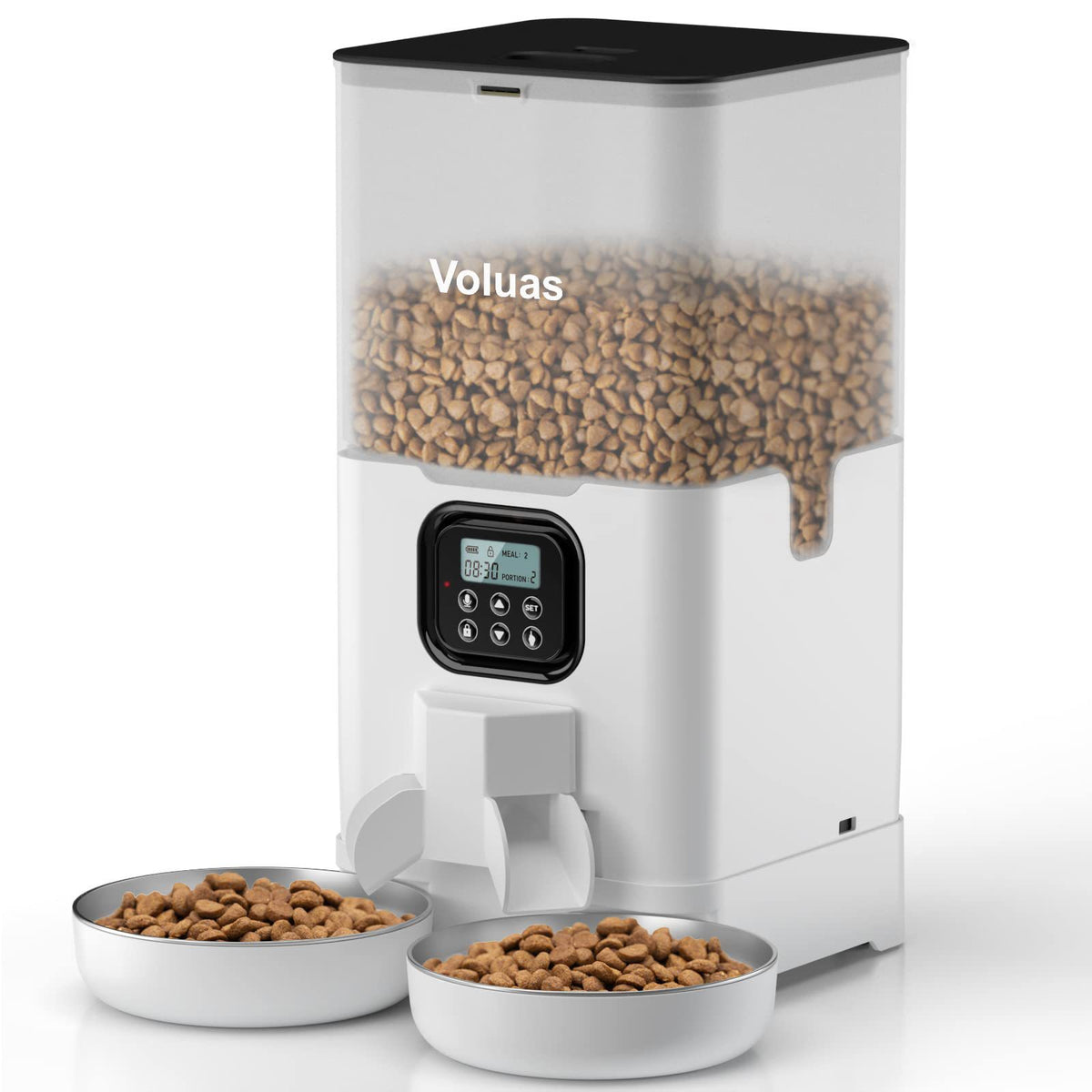 Distributeur automatique intelligent de nourriture pour animaux à double gamelle