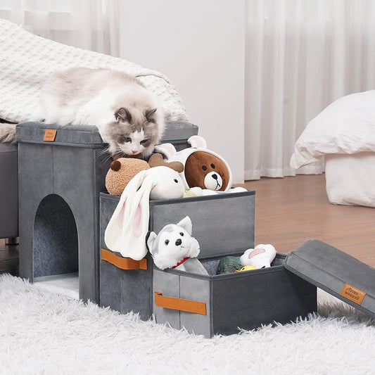 Escalier pliable de rangement pour animaux de compagnie
