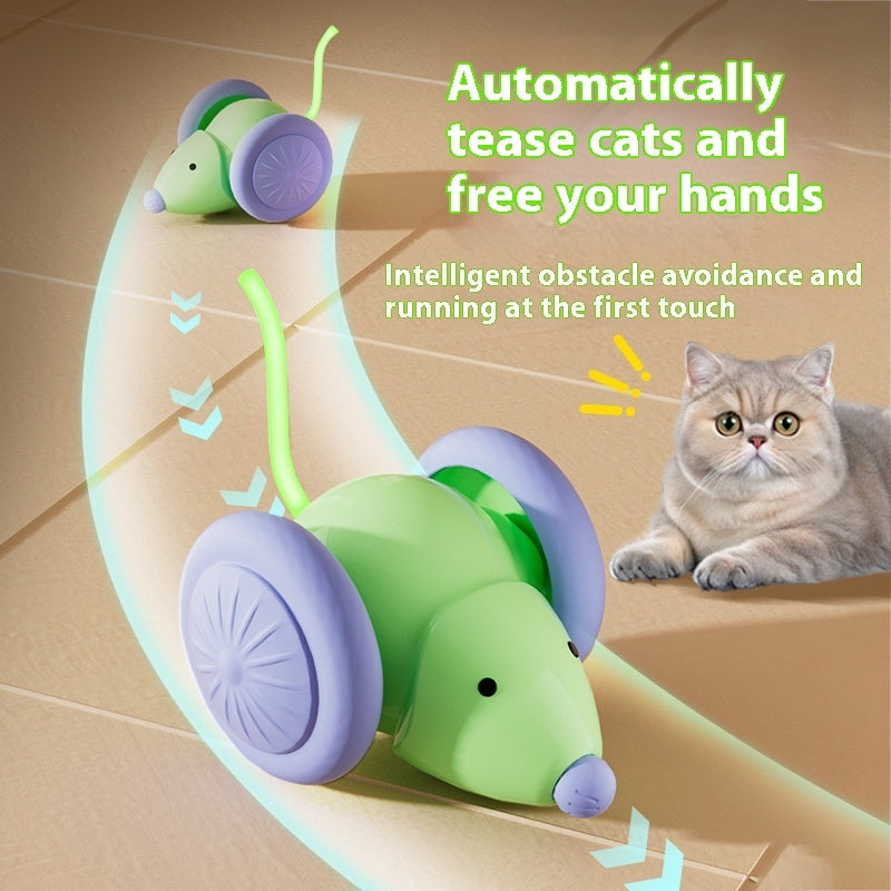 Jouets pour animaux de compagnie Jouet interactif pour chat Voiture de souris électrique - Jouet automatique avec évitement intelligent d'obstacles Produits pour animaux de compagnie