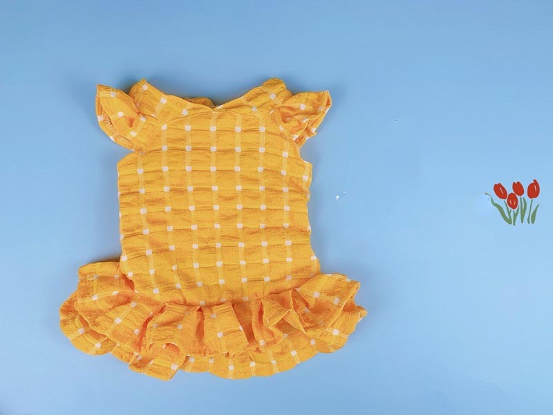 Cute Cat And Dog Folding Lace Plaid Pet Skirt