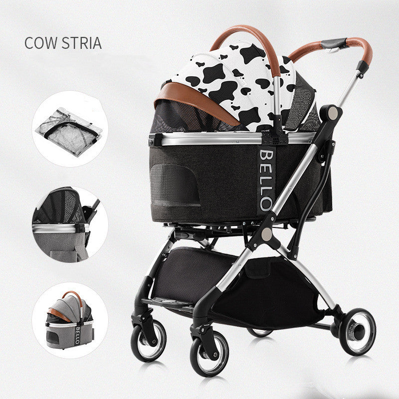 Poussette pour chien Chariot pliant universel à quatre roues pour chien Teddy