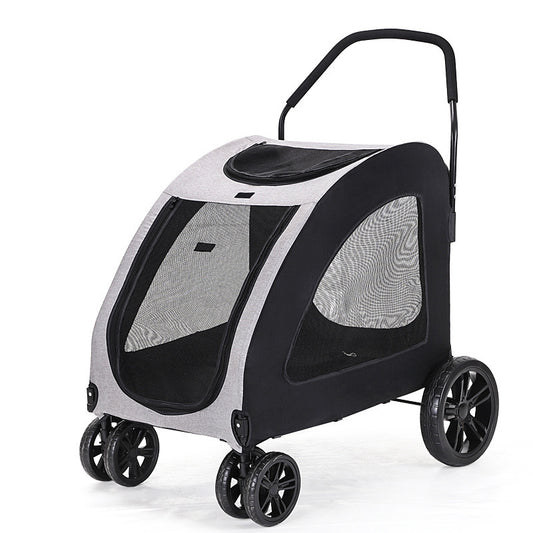 Poussette pour animaux de compagnie pour chiens moyens à grands, chiens âgés, chiens handicapés, chat, légère, portable, pliable, pour la marche