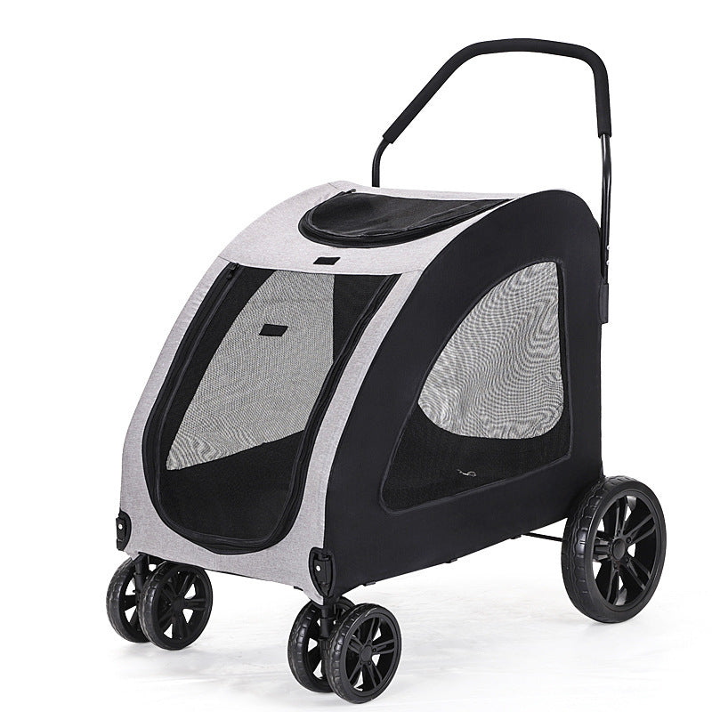 Poussette pour animaux de compagnie pour chiens moyens à grands, chiens âgés, chiens handicapés, chat, légère, portable, pliable, pour la marche