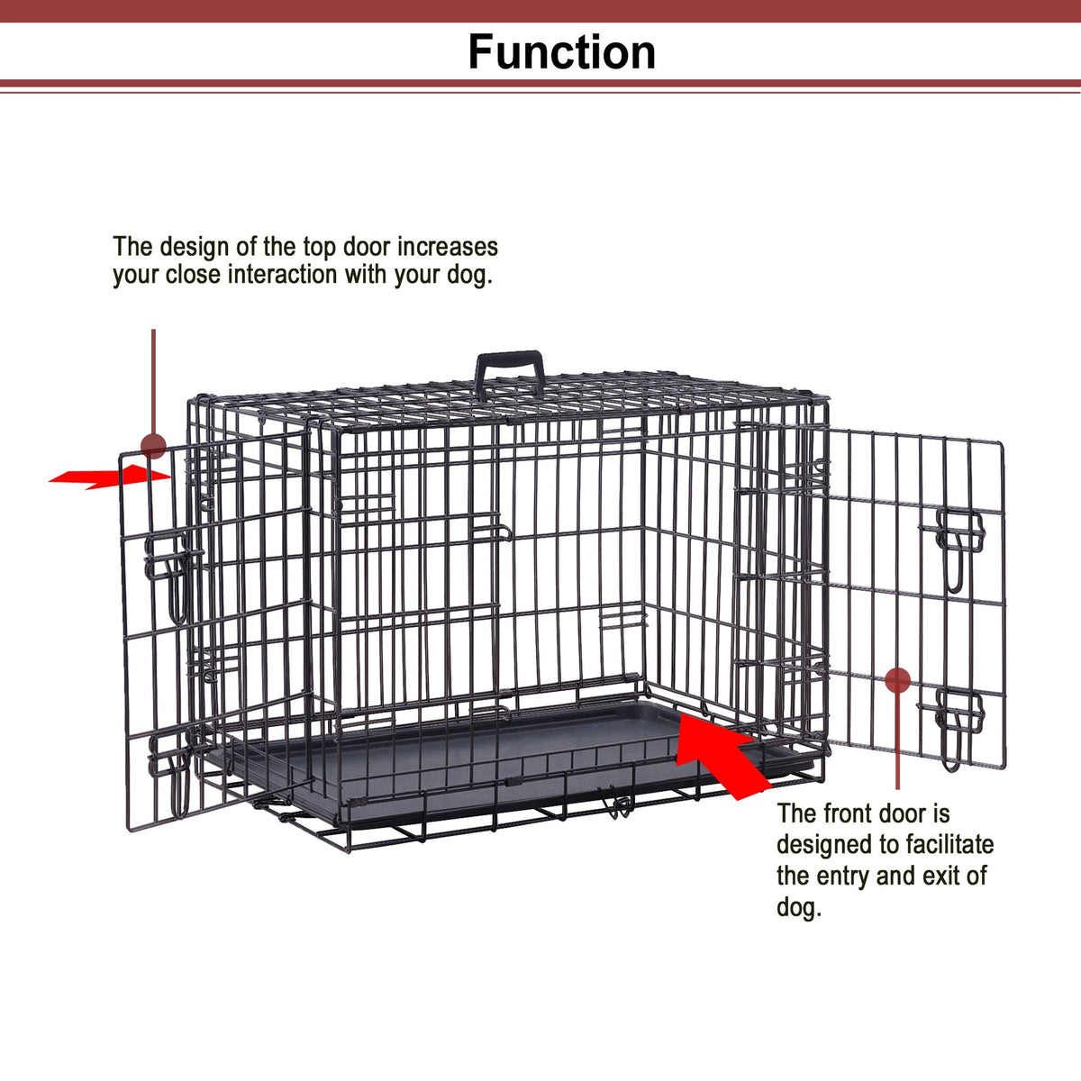 Cage pour chien pliable renforcée grande taille