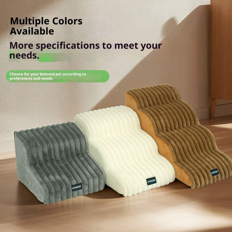 Escalier pour animaux en mousse, déhoussable, lavable et antidérapant